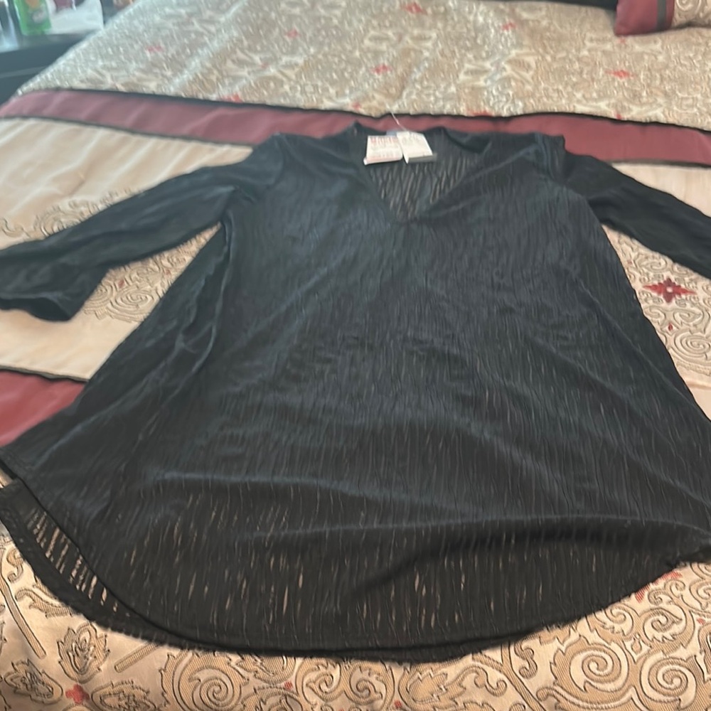 Black V-Neck swim suit cover up